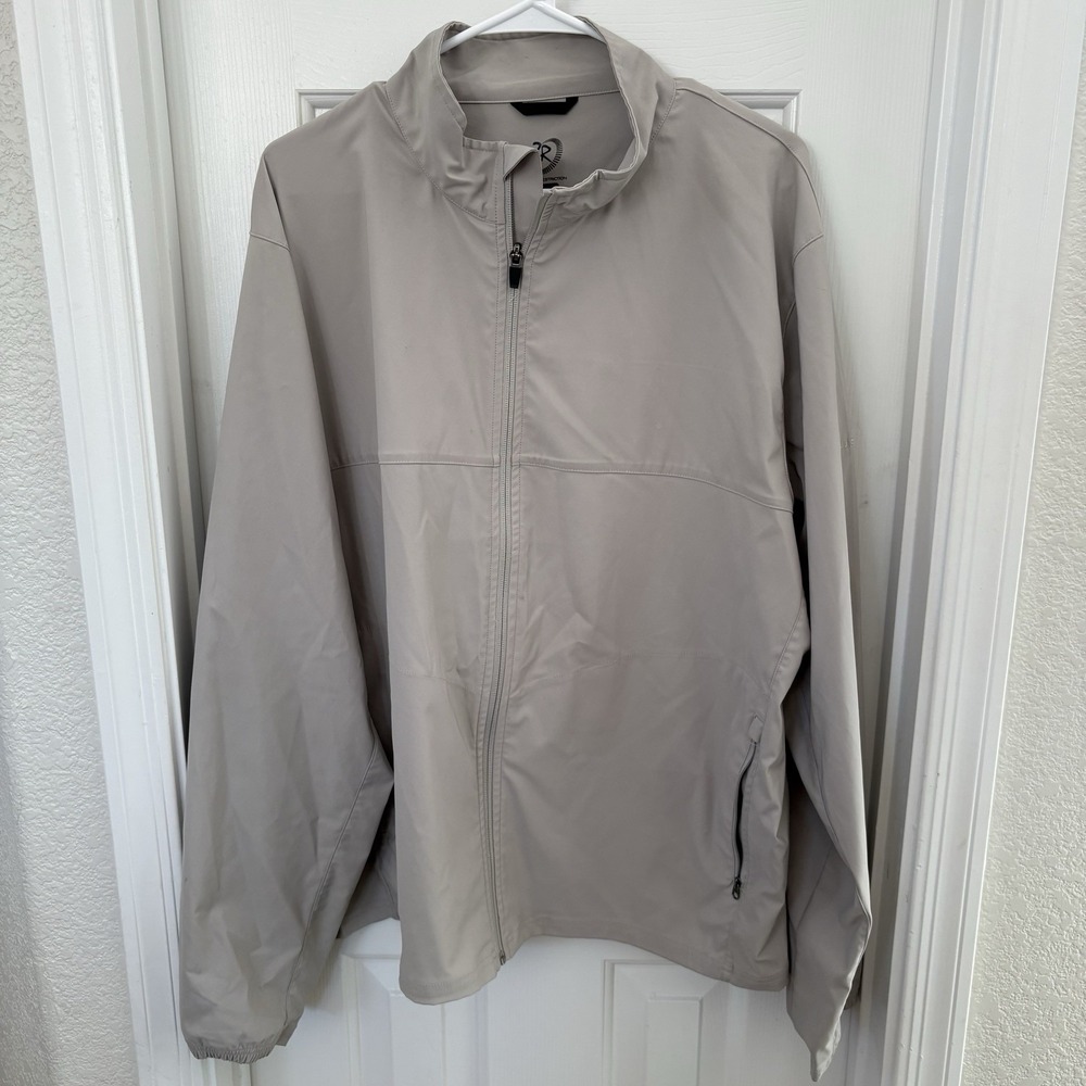Zero Restriction Tour Series Zip‎ Up Golf Jacket, Men's XL Beige Talisker Utah